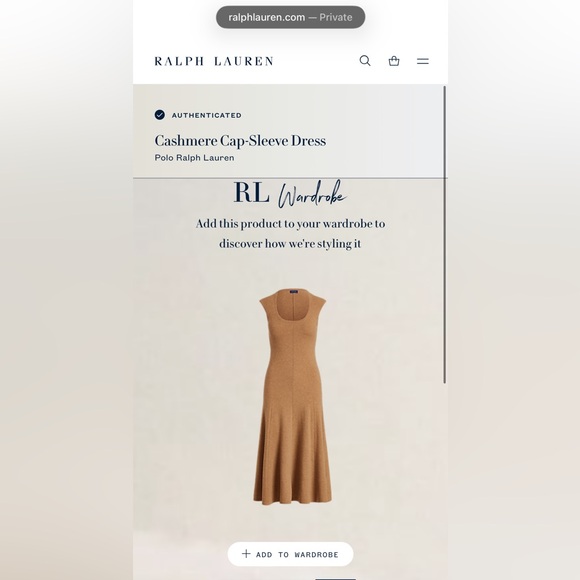 Polo Ralph Lauren Cashmere Cap-Sleeve Dress scoop neck size large - Picture 16 of 16